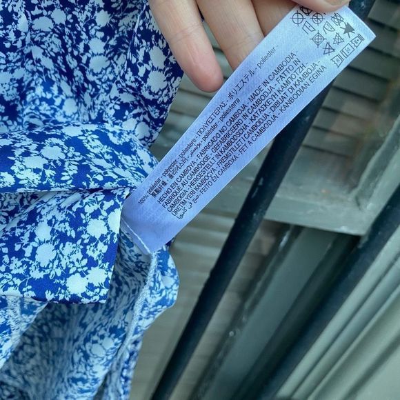 Zara 🐾 NWT Blue & White FLORAL PRINT MINI SKIRT Size Large - Picture 5 of 10